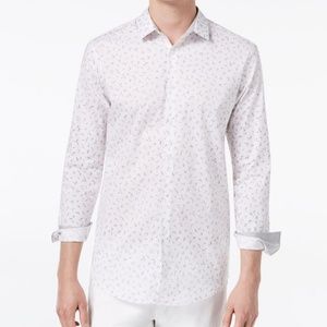 Mens Stretch Wheat-Print Shirt White rt 65